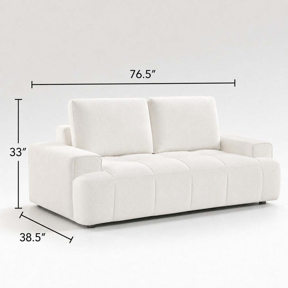 Brenda Loveseat | Reversible Cushions | Faux Wood Feet | Beige Chenille
