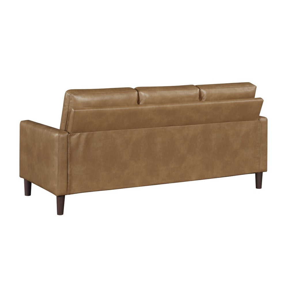 Xyna Modern Sofa with Faux Wood Feet Design | Brown Textured Fabric