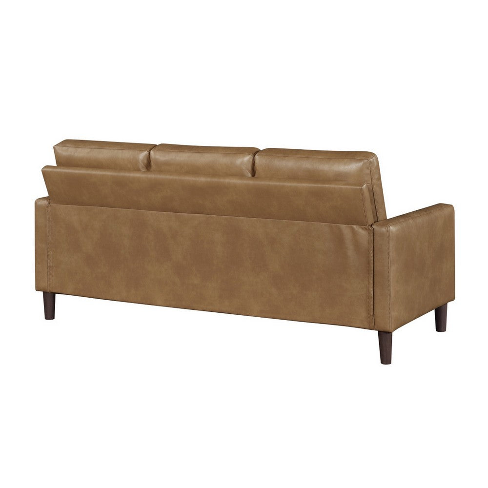 Xyna Modern Sofa with Faux Wood Feet Design | Brown Textured Fabric