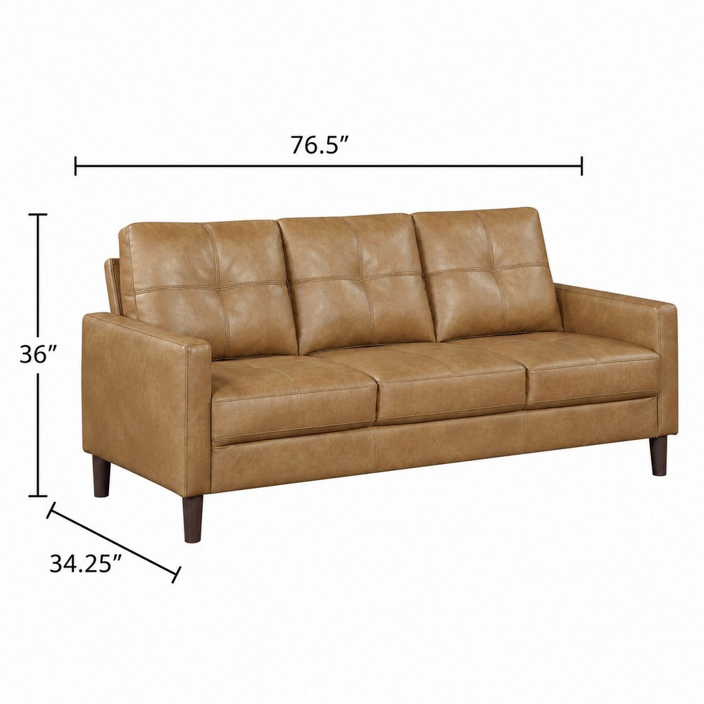 Xyna Modern Sofa with Faux Wood Feet Design | Brown Textured Fabric