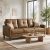 Xyna Modern Sofa with Faux Wood Feet Design | Brown Textured Fabric