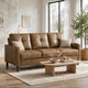Xyna Modern Sofa with Faux Wood Feet Design | Brown Textured Fabric