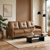 Xyna Modern Sofa with Faux Wood Feet Design | Brown Textured Fabric