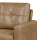 Xyna Accent Chair with Tufted Backrest | Solid Wood Legs | Brown Fabric