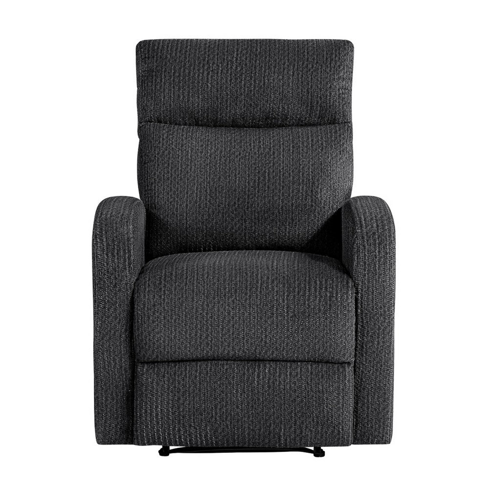 May Wall Hugger Reclining Chair | Storage Pocket | Dark Gray Microfiber