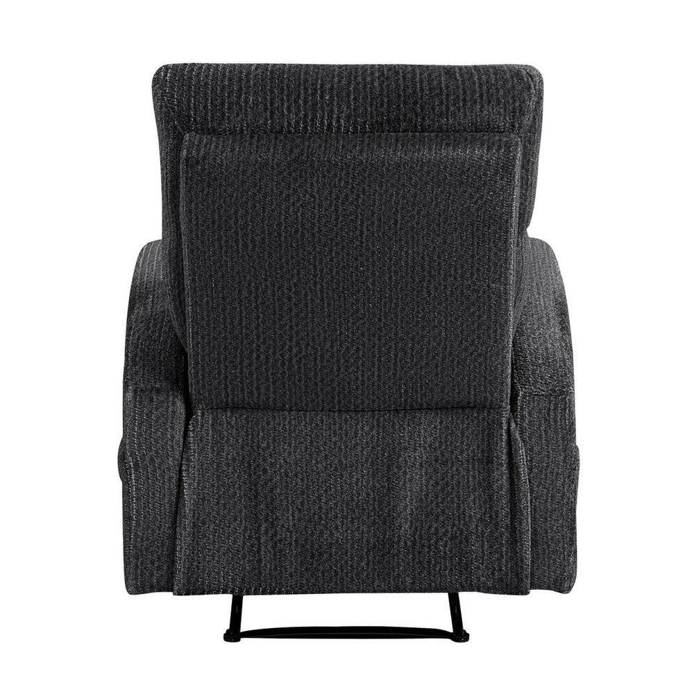 May Wall Hugger Reclining Chair | Storage Pocket | Dark Gray Microfiber