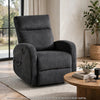 May Wall Hugger Reclining Chair | Storage Pocket | Dark Gray Microfiber