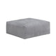 Tanya Ottoman with Casters | Plush Cushion Top | Gray Tufted Fabric | 46"