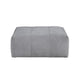 Tanya Ottoman with Casters | Plush Cushion Top | Gray Tufted Fabric | 46"