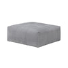 Tanya Ottoman with Casters | Plush Cushion Top | Gray Tufted Fabric | 46"