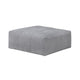 Tanya Ottoman with Casters | Plush Cushion Top | Gray Tufted Fabric | 46"
