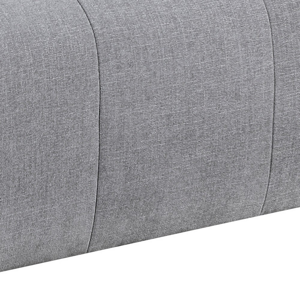 Tanya Ottoman with Casters | Plush Cushion Top | Gray Tufted Fabric | 46"