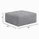 Tanya Ottoman with Casters | Plush Cushion Top | Gray Tufted Fabric | 46"