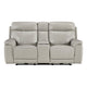 Zelda Power Reclining Loveseat | Console & Headrests | Gray Genuine Leather