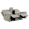 Zelda Power Reclining Loveseat | Console & Headrests | Gray Genuine Leather