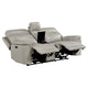 Zelda Power Reclining Loveseat | Console & Headrests | Gray Genuine Leather