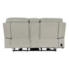 Zelda Power Reclining Loveseat | Console & Headrests | Gray Genuine Leather