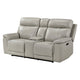 Zelda Power Reclining Loveseat | Console & Headrests | Gray Genuine Leather