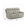Zelda Power Reclining Loveseat | Console & Headrests | Gray Genuine Leather