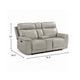 Zelda Power Reclining Loveseat | Console & Headrests | Gray Genuine Leather