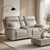 Zelda Power Reclining Loveseat | Console & Headrests | Gray Genuine Leather