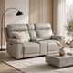Zelda Power Reclining Loveseat | Console & Headrests | Gray Genuine Leather