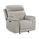 Zelda Power Glider Recliner | Power Headrest | USB | Gray Genuine Leather
