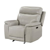 Zelda Power Glider Recliner | Power Headrest | USB | Gray Genuine Leather