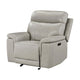 Zelda Power Glider Recliner | Power Headrest | USB | Gray Genuine Leather