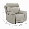Zelda Power Glider Recliner | Power Headrest | USB | Gray Genuine Leather