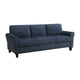 Elon 3-Seater Sofa with Black Feet | Rolled Arms | Blue Chenille | 81"