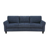 Elon 3-Seater Sofa with Black Feet | Rolled Arms | Blue Chenille | 81"