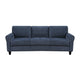 Elon 3-Seater Sofa with Black Feet | Rolled Arms | Blue Chenille | 81"