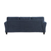 Elon 3-Seater Sofa with Black Feet | Rolled Arms | Blue Chenille | 81"