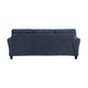 Elon 3-Seater Sofa with Black Feet | Rolled Arms | Blue Chenille | 81"