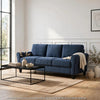 Elon 3-Seater Sofa with Black Feet | Rolled Arms | Blue Chenille | 81"