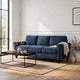 Elon 3-Seater Sofa with Black Feet | Rolled Arms | Blue Chenille | 81"