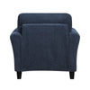 Elon Club Chair with Black Feet | Rolled Arms Design | Blue Chenille