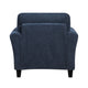 Elon Club Chair with Black Feet | Rolled Arms Design | Blue Chenille
