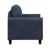 Elon Club Chair with Black Feet | Rolled Arms Design | Blue Chenille