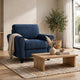 Elon Club Chair with Black Feet | Rolled Arms Design | Blue Chenille