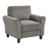 Elon Club Chair with Black Feet | Rolled Arms Design | Brown Chenille