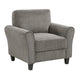 Elon Club Chair with Black Feet | Rolled Arms Design | Brown Chenille