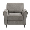 Elon Club Chair with Black Feet | Rolled Arms Design | Brown Chenille