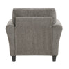 Elon Club Chair with Black Feet | Rolled Arms Design | Brown Chenille