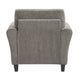 Elon Club Chair with Black Feet | Rolled Arms Design | Brown Chenille