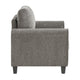 Elon Club Chair with Black Feet | Rolled Arms Design | Brown Chenille