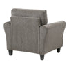 Elon Club Chair with Black Feet | Rolled Arms Design | Brown Chenille