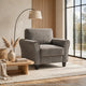 Elon Club Chair with Black Feet | Rolled Arms Design | Brown Chenille