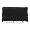 Licot Double Manual Reclining Loveseat | Foam Fill Black Top Grain Leather